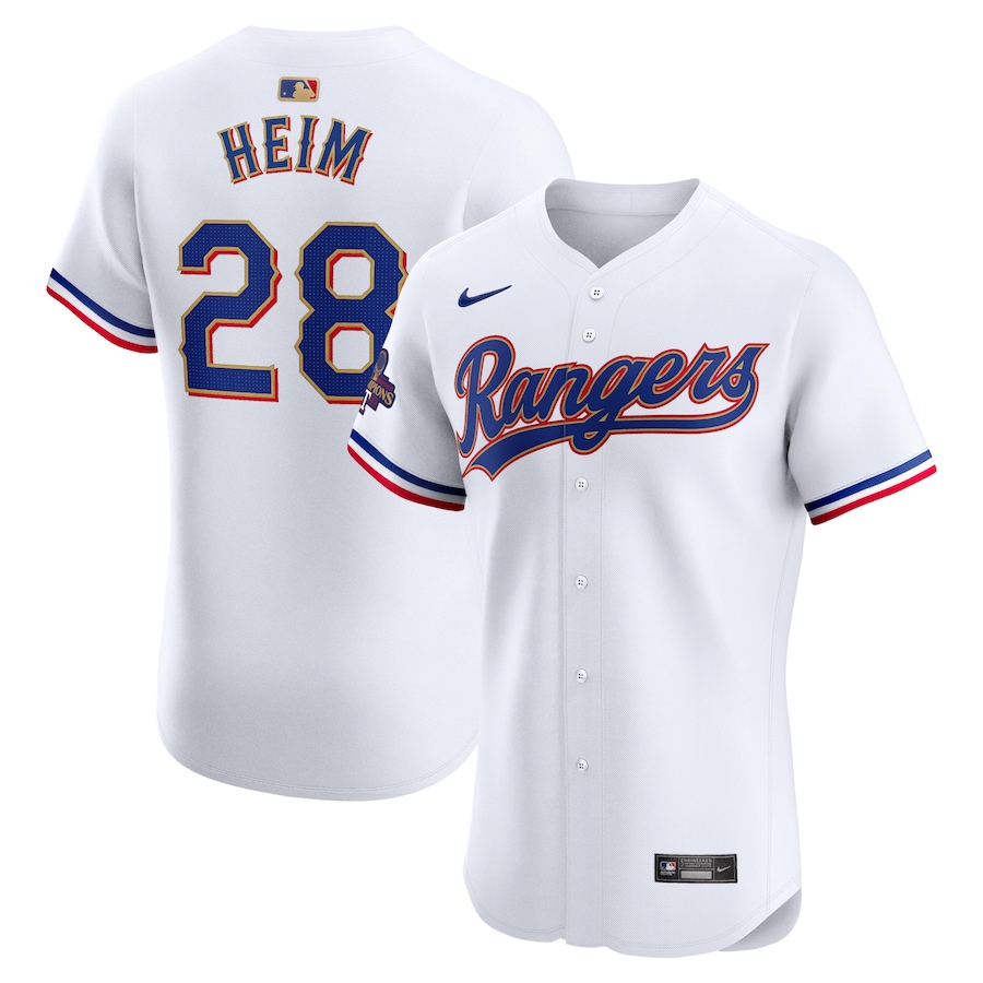 Jonah Heim Texas Rangers 2024 Gold Collection Elite Player Jersey  White