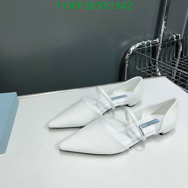 Prada Leather Ballet Flats White