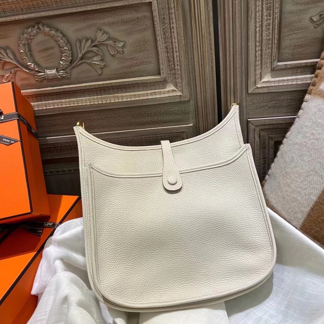 Hermes Clemence Evelyne PM 25Cm White