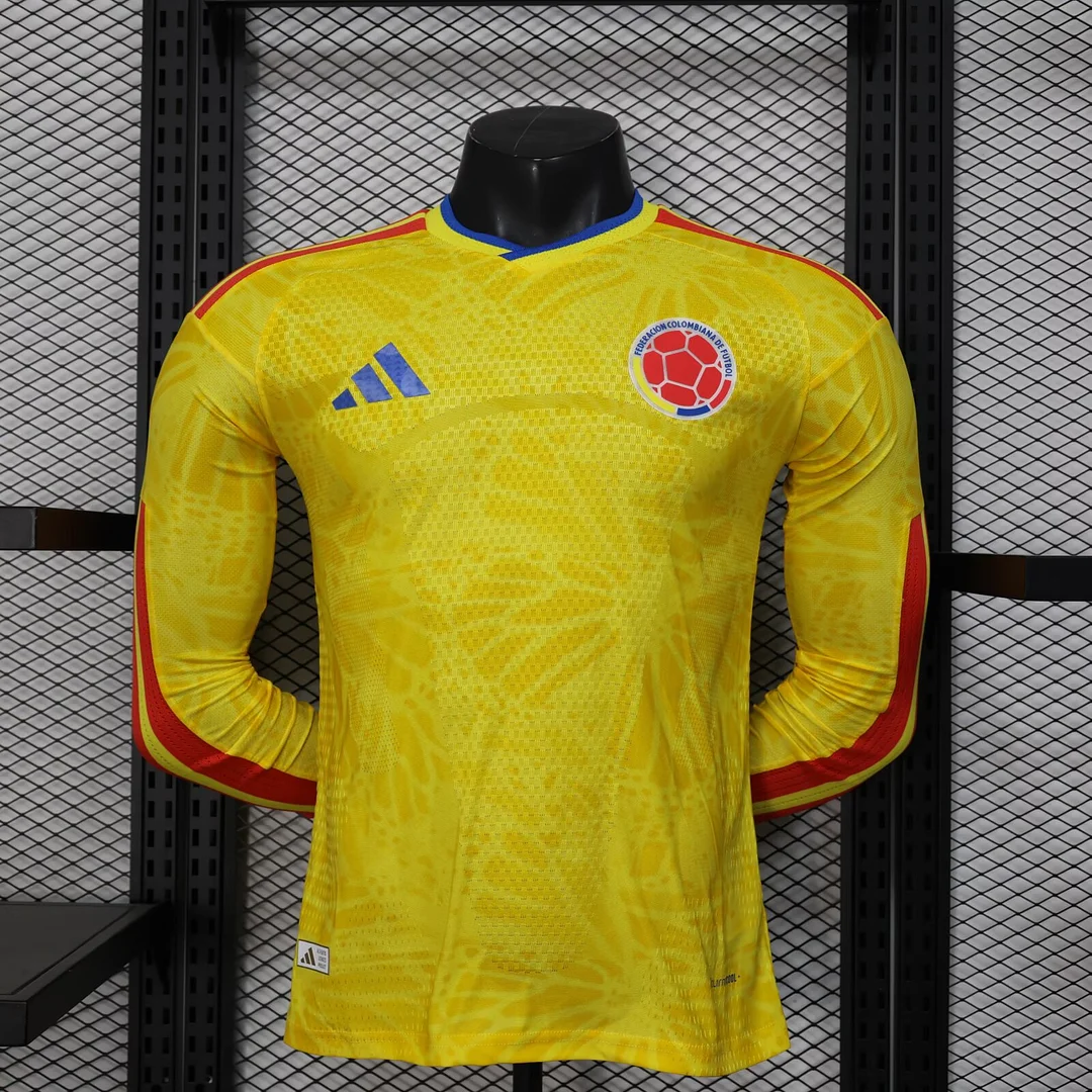 World Cup 2026 Colombia Team Home Long Sleeves Football Jersey Player Version