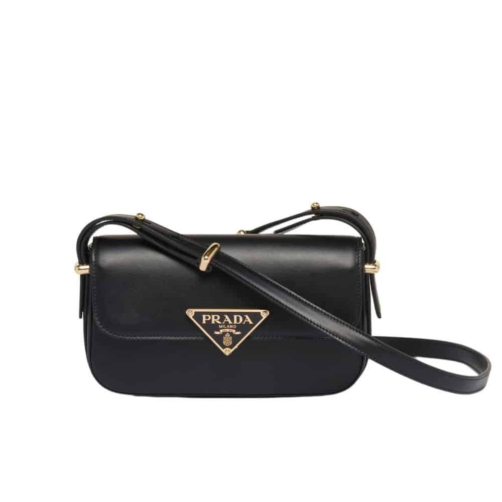 Prada Leather Shoulder Bag Black 21Cm