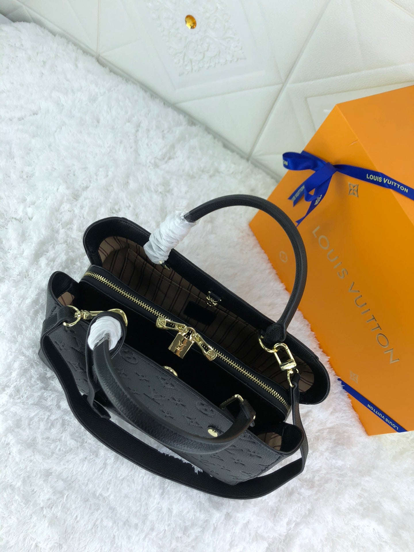 Louis Vuitton Montaigne Bb Empreinte Noir Black 33Cm