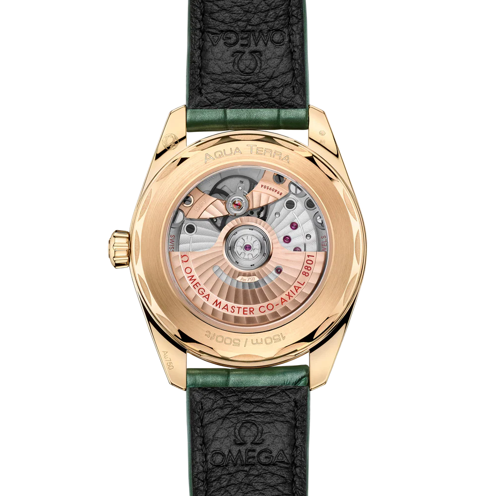 Omega Seamaster Aqua Terra Shades 38 mm Bay green Dial 18k Yellow Gold Strap 220.53.38.20.10.001