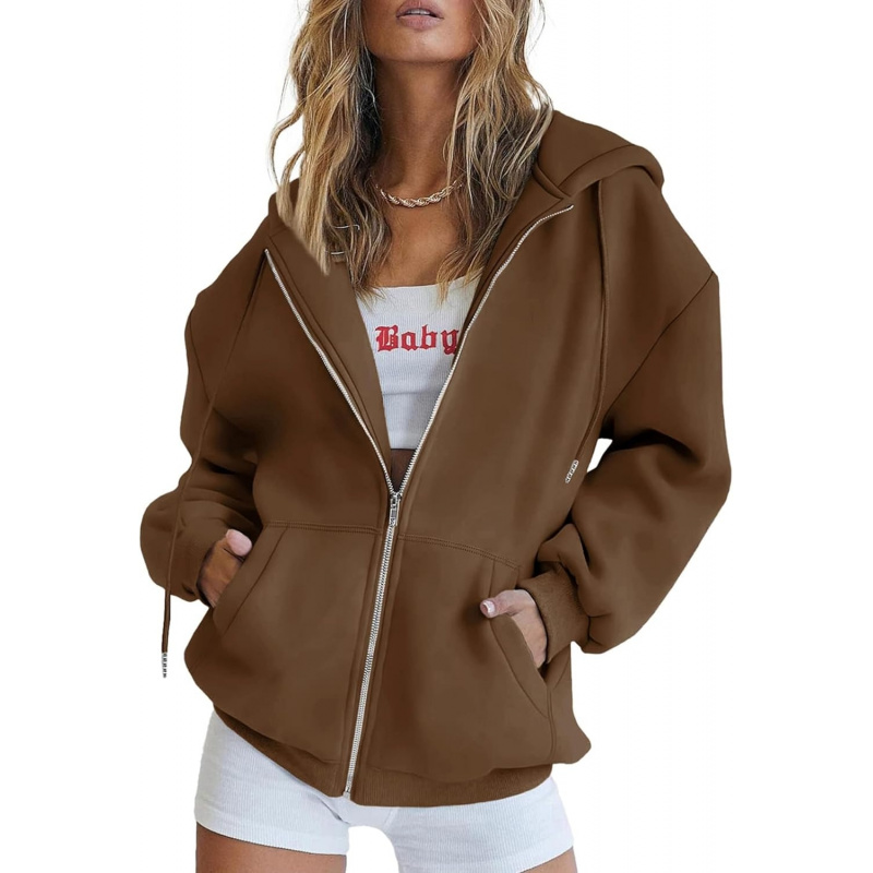 Women's 2026 Spring Zip Up Y2K Hoodies Casual Long