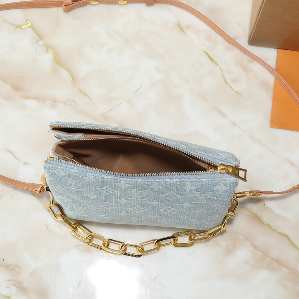 Louis Vuitton Coussin BB Sky Blue Denim 21Cm M11401