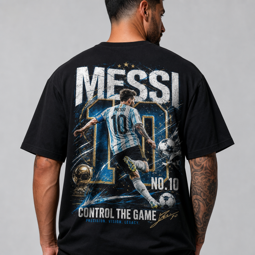 Messi World Cup Printed T-Shirt Unisex Loose Fit T-Shirt 100% Cotton Soft Comfortable Summer Casual Printed Top