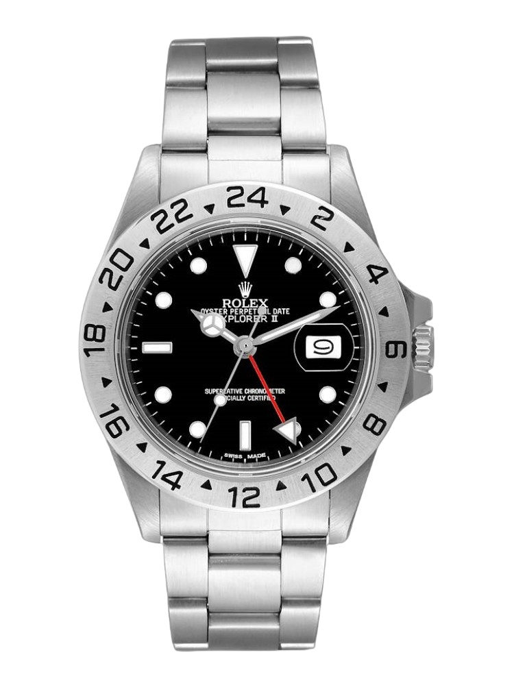 【Super Clone】Rolex Explorer II 16550 Stainless Steel Black Dial 39MM Mens Replica Watch
