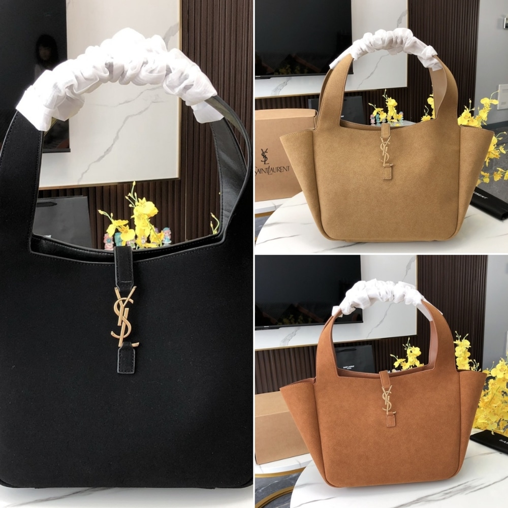 Saint Laurent Le 5 A 7 Bea In Suede Black 55Cm