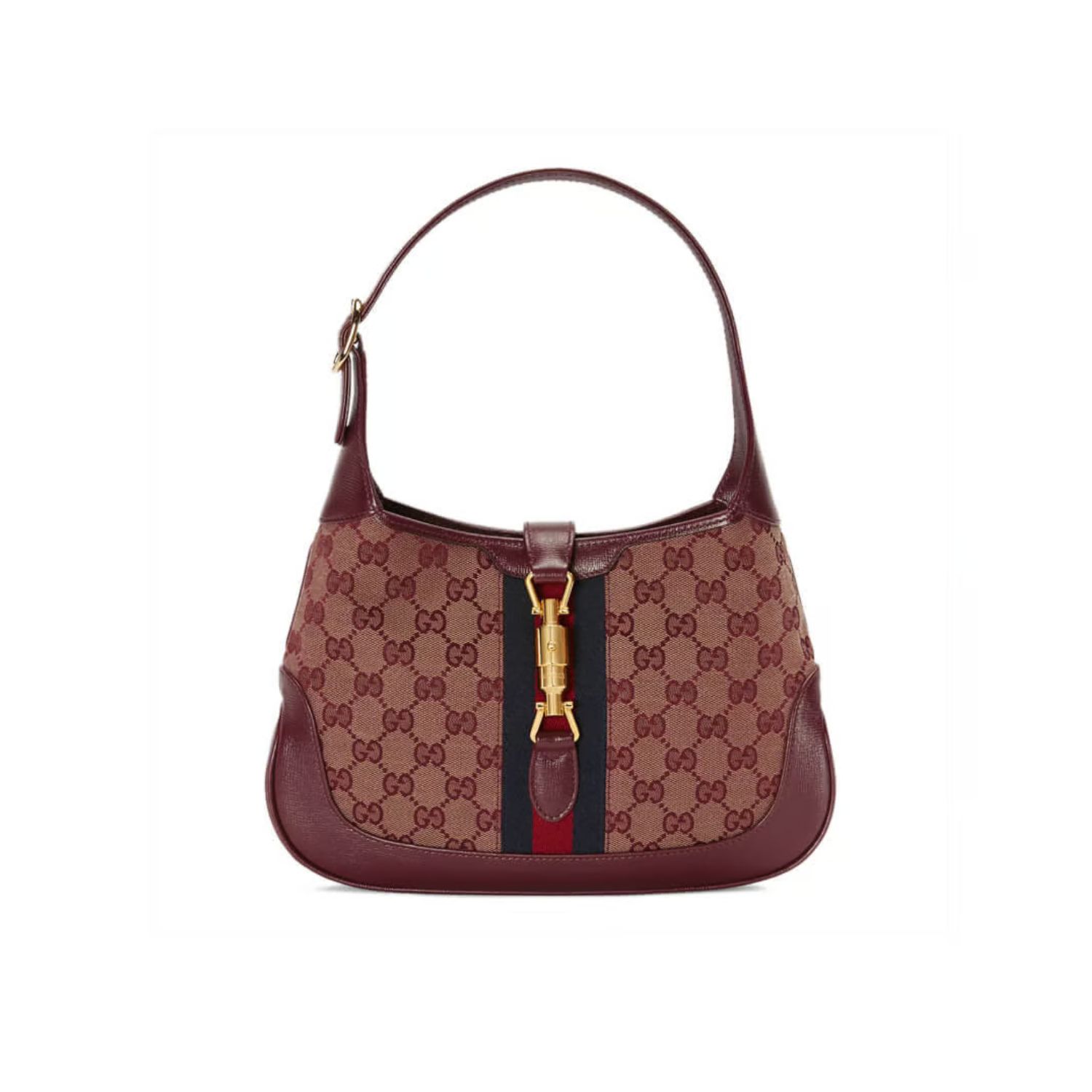 Gucci Jackie 1961 Small Shoulder Bag in Burgundy GG Canvas 28cm
