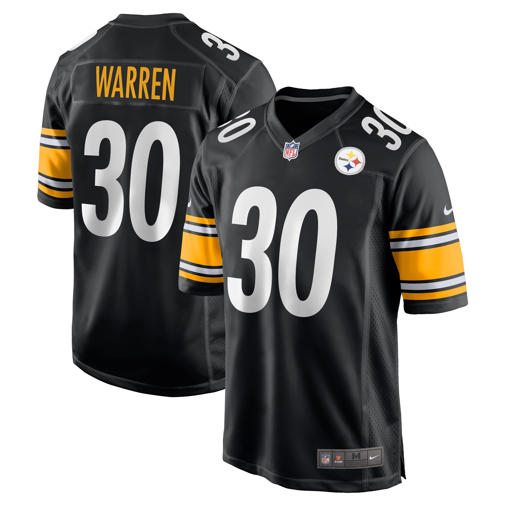 Jaylen Warren Pittsburgh Steelers Nike Alternate Game Jersey -  Black
