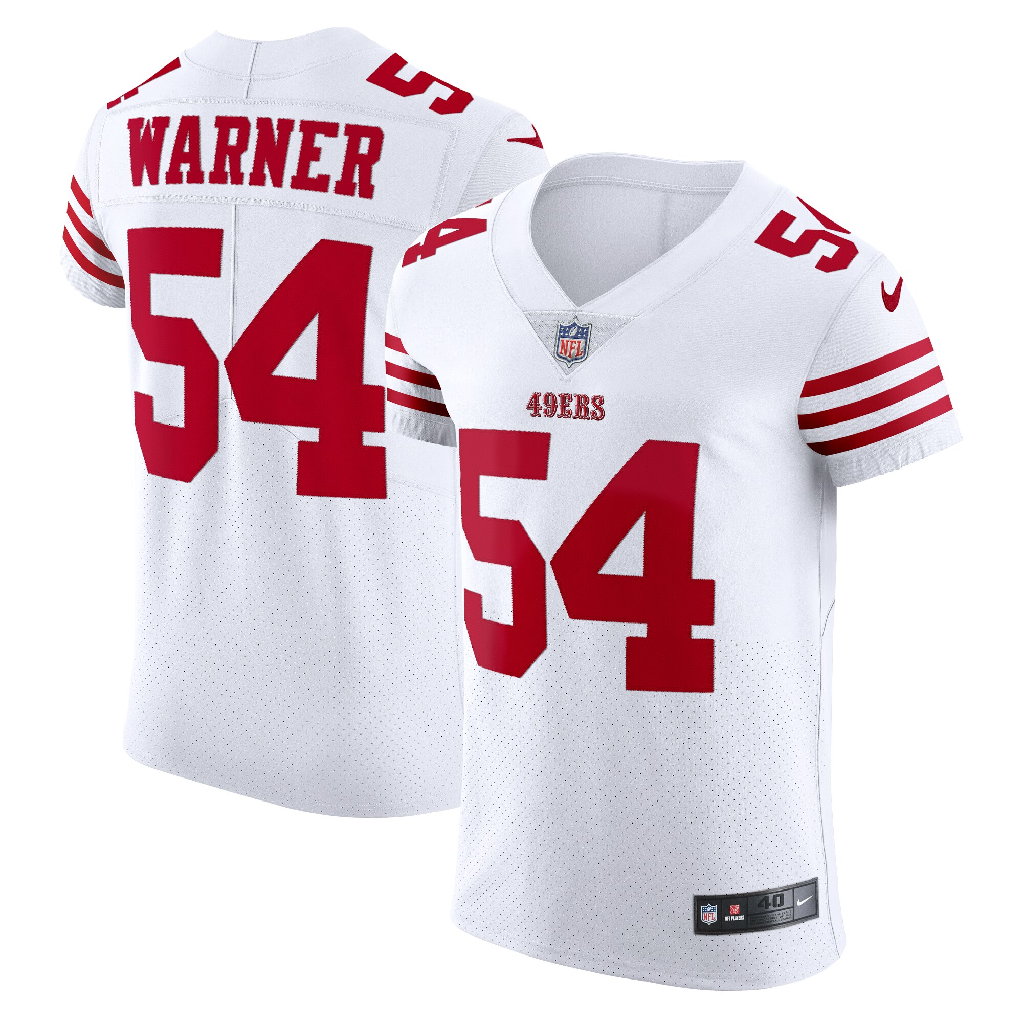 Fred Warner San Francisco 49ers Nike Vapor Elite Jersey - White