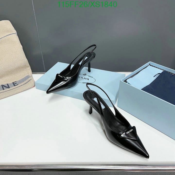 Prada Brushed Leather Slingback Pumps Black 1I901M055F0002F075