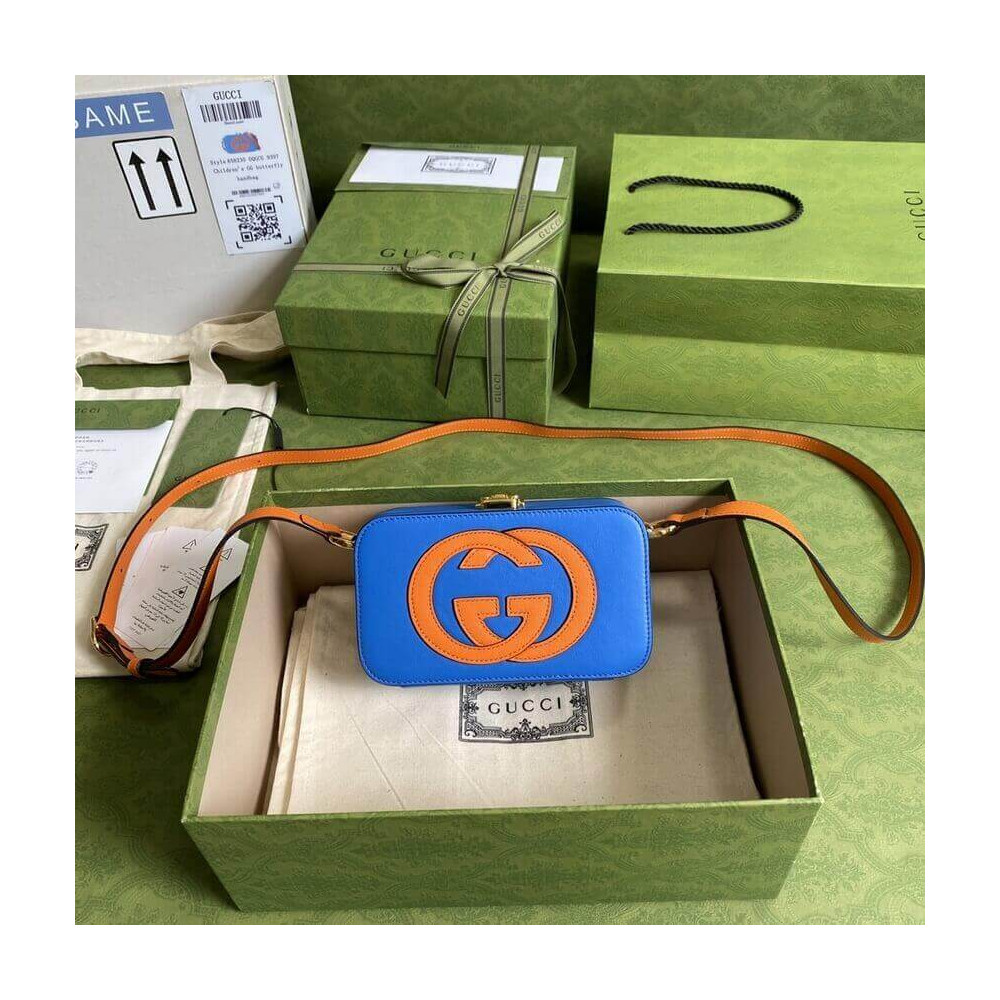 Gucci Interlocking G Mini Bag in Blue Leather