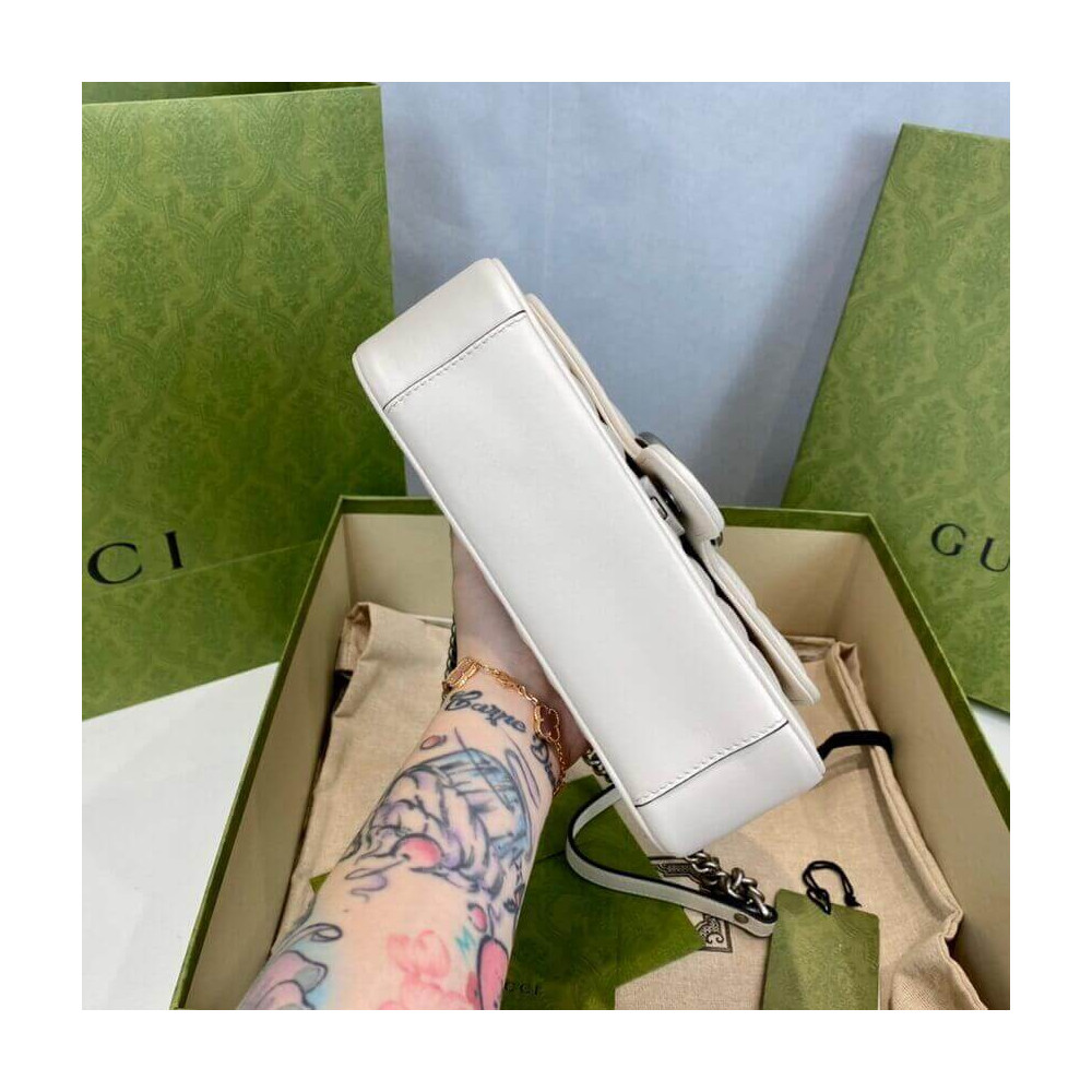Gucci GG Marmont Mini Shoulder Bag White