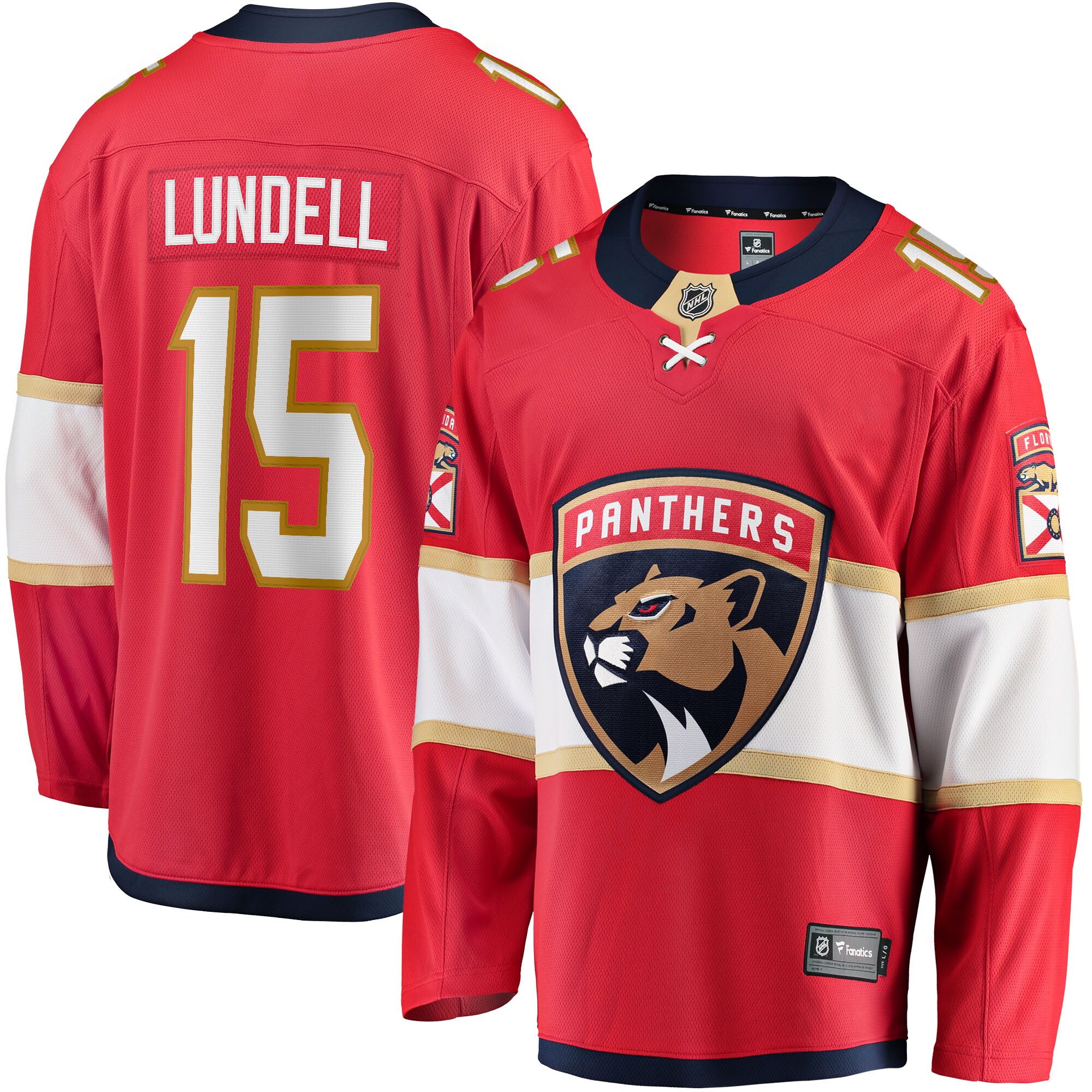 Anton Lundell Florida Panthers Fanatics Home Breakaway Player Jersey – Red