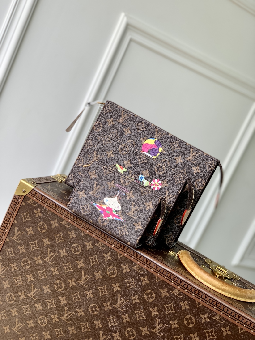 LOUIS VUITTON M13762 LV x TM Trio Toiletry Pouch