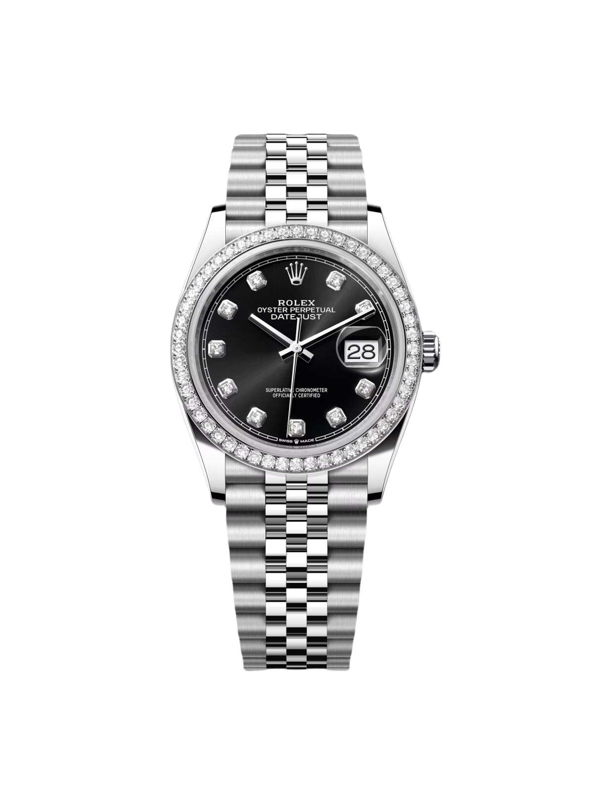 Rolex  Datejust 36mm 126284 Black Dial Jubilee bracelet
