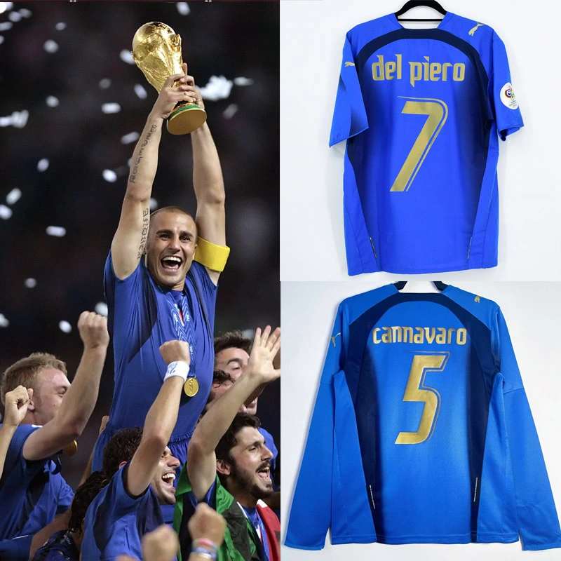 Retro Italy 2006 Home CANNAVARO TOTTI PIRLO DEL PIERO MATERAZZI Football jersey retro