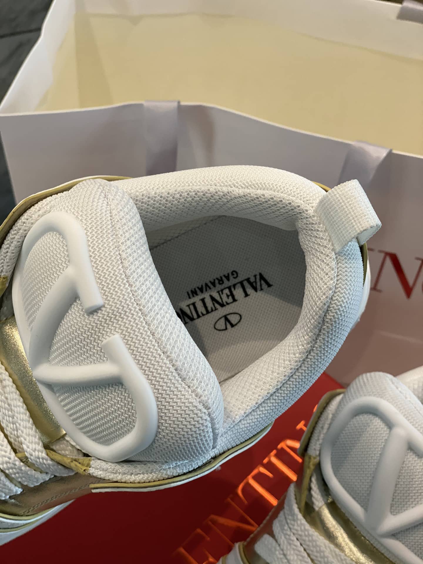 Valentino Garavani Open Skate Sneakers White And Gold