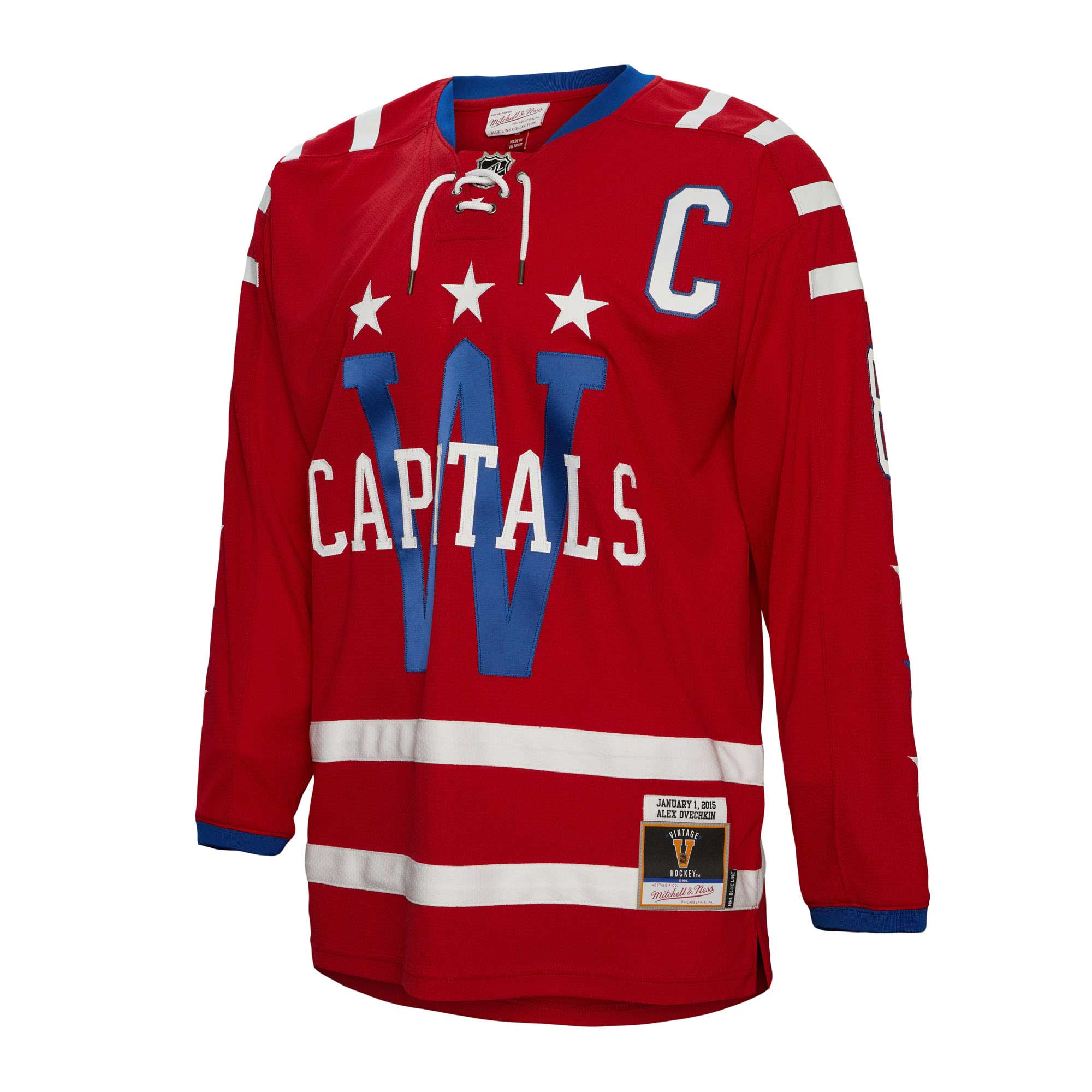 Alexander Ovechkin Washington Capitals Mitchell & Ness Captain Patch 2015 Winter Classic Blue Line Player Jersey – Red