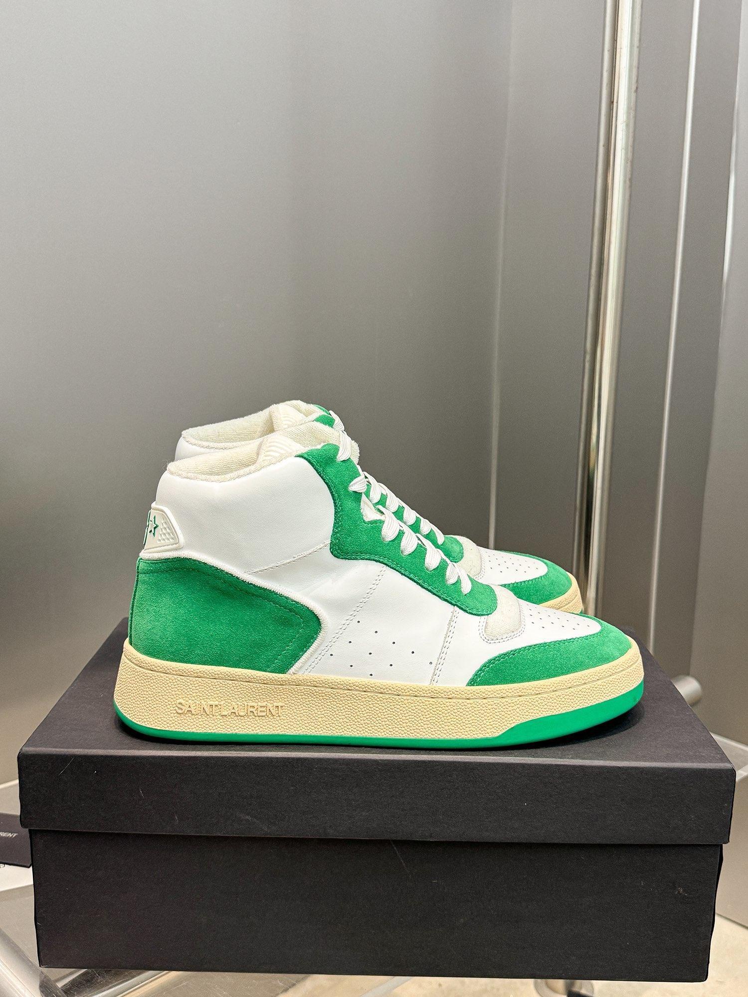 YSL Leather High Top Sneakers