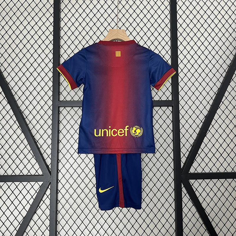 Retro kids 2012-13 Kids Barcelona home MESSI PIQUE XAVI A.INISTA PUYOL DAVID VILLA Football jersey