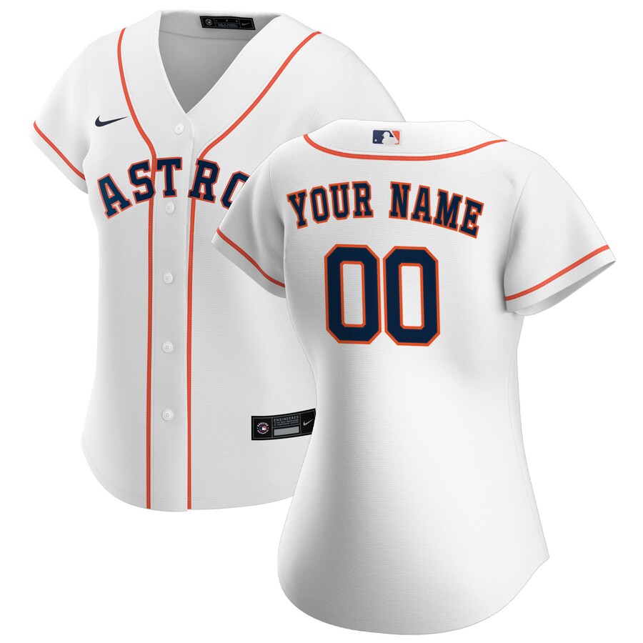 Houston Astros Women's Home Custom Jersey White