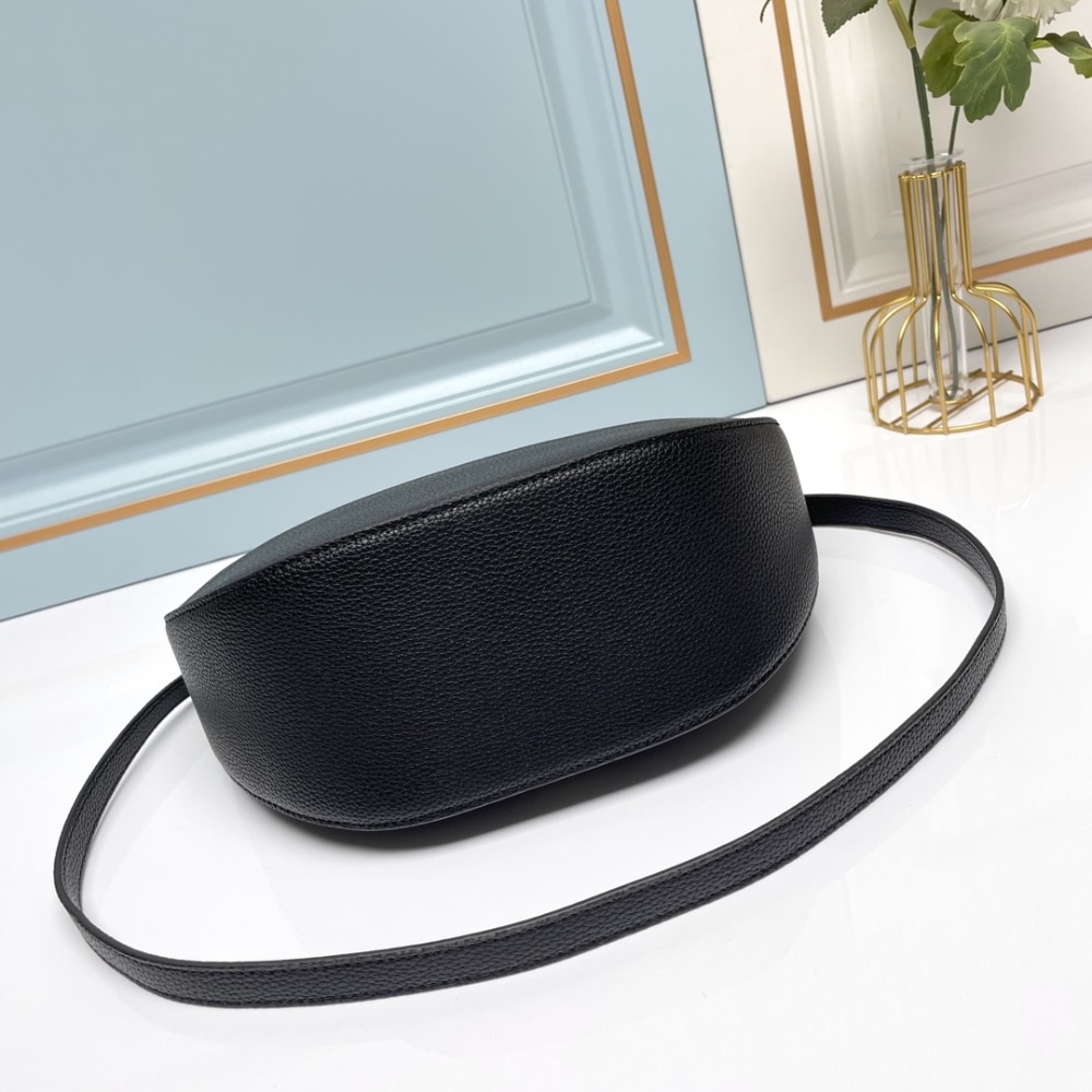 Valentino Garavani VLogo Moon Medium Grainy Hobo Bag With Chain Black 29Cm 4W0B0N59Jdk 0No