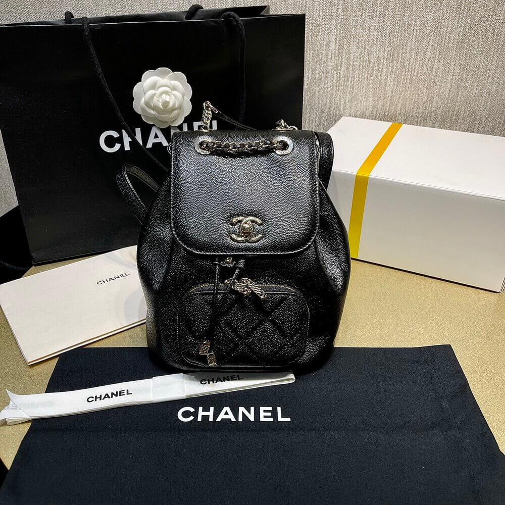 Chanel Business Affinity Mini Backpack in Black Caviar 25.4cm