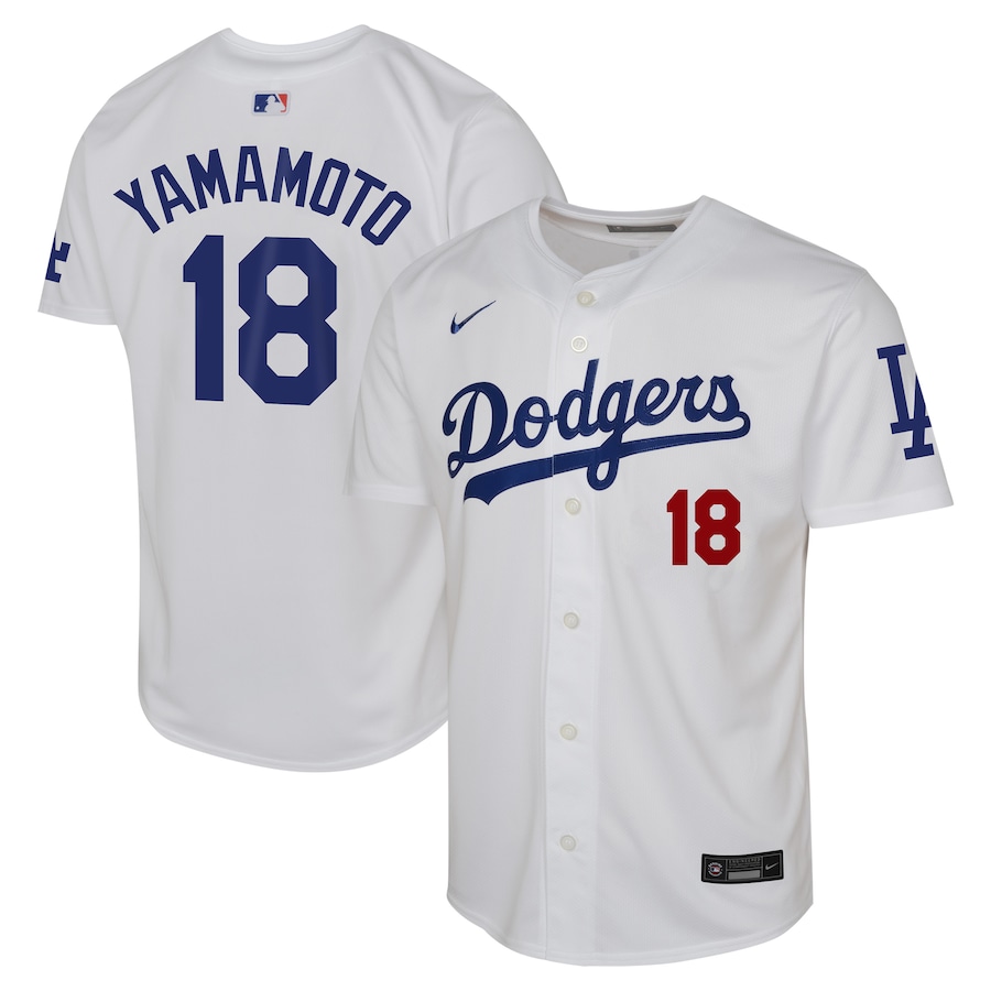 Yoshinobu Yamamoto Los Angeles Dodgers Youth Home Limited Player Jersey White