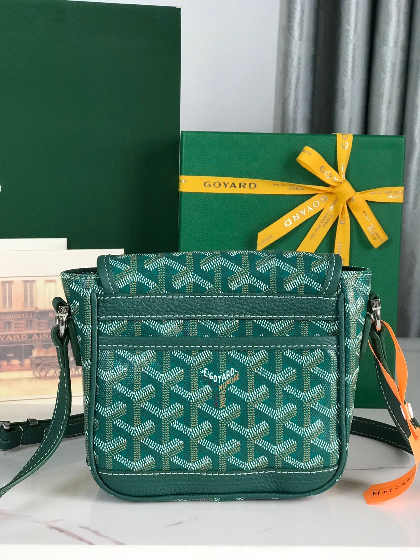 Goyard Grand Bleu 16 Cm Green Goyardine Canvas And Lambskin