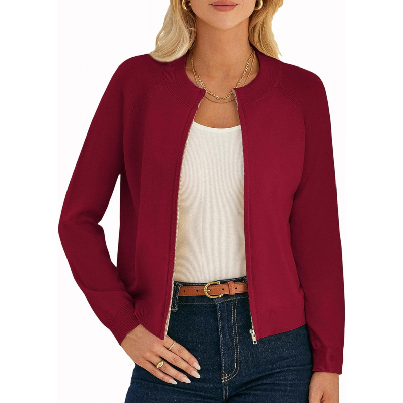 Women's Long Sleeve Zip Up Cardigan Sweaters