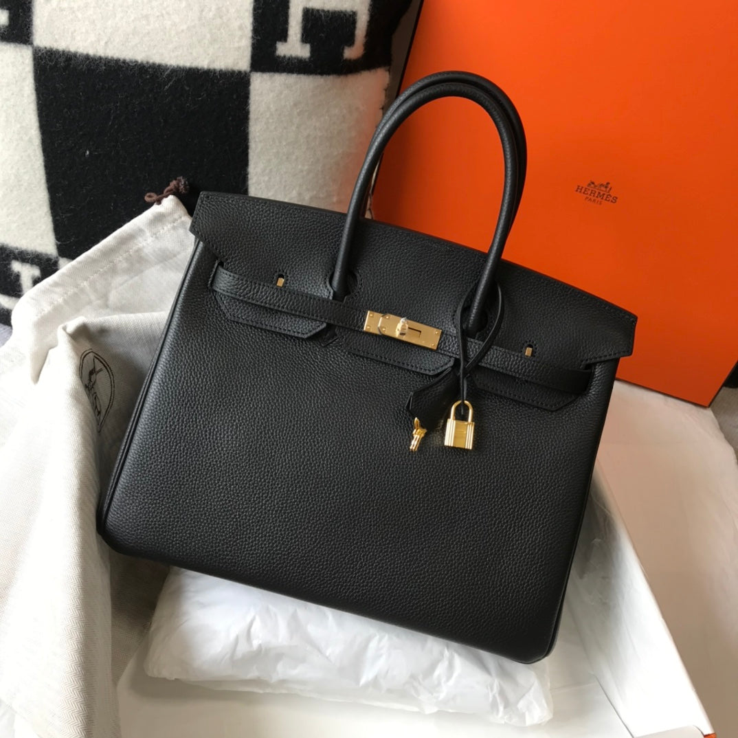 Hermes Birkin 35Cm Black Togo Leather Gold Hardware