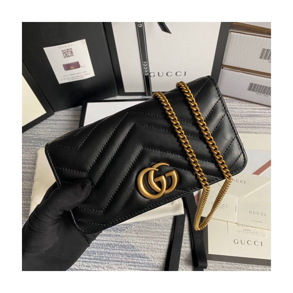 Gucci GG Marmont Mini Bag In Black Leather
