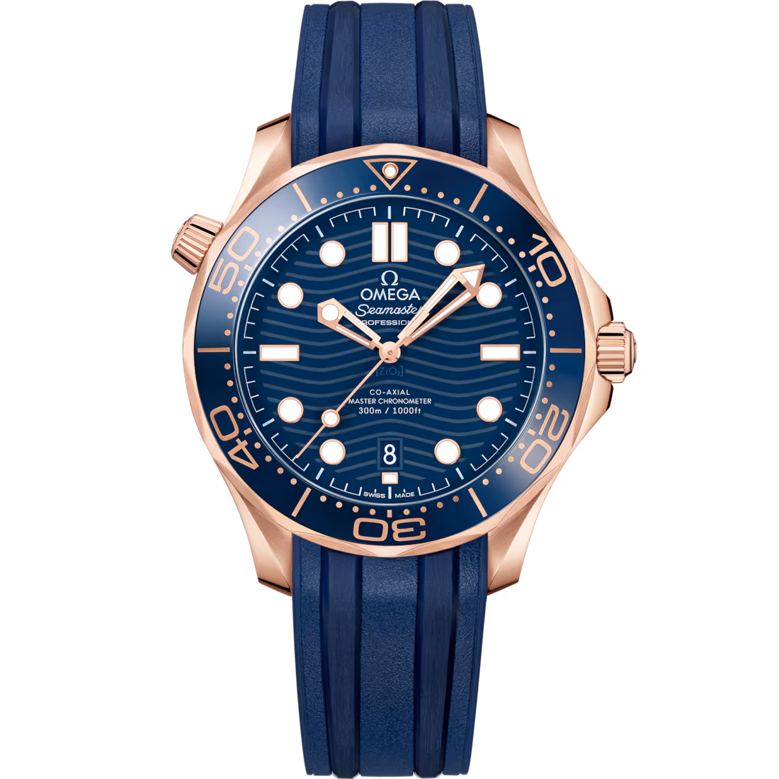 Omega Seamaster Diver 300M 42mm Blue Dial Sedna™ 18k Rose Gold Strap 210.62.42.20.03.001