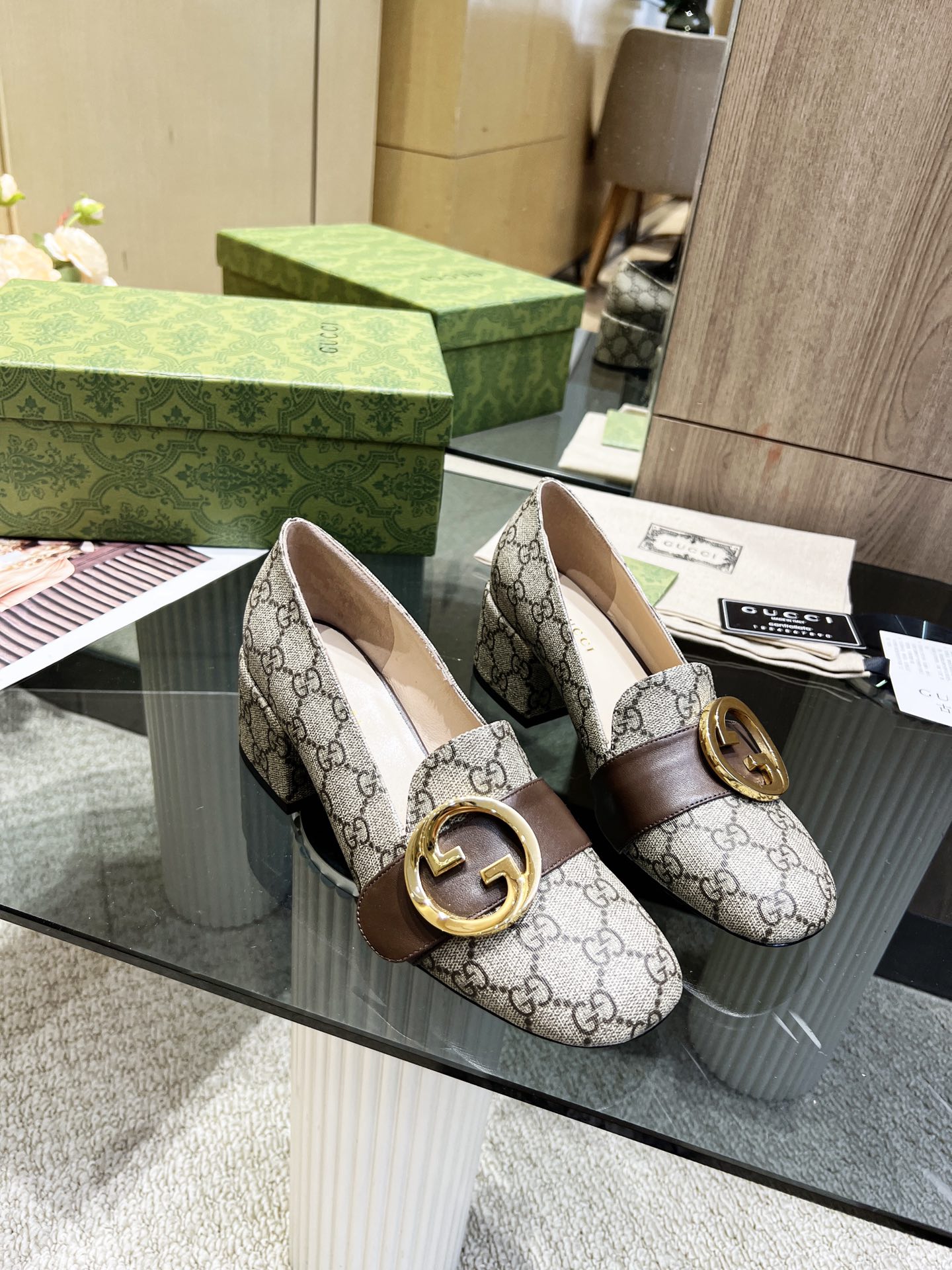 Gucci Women’S Blondie Pump Beige ?701711 9I650 9769