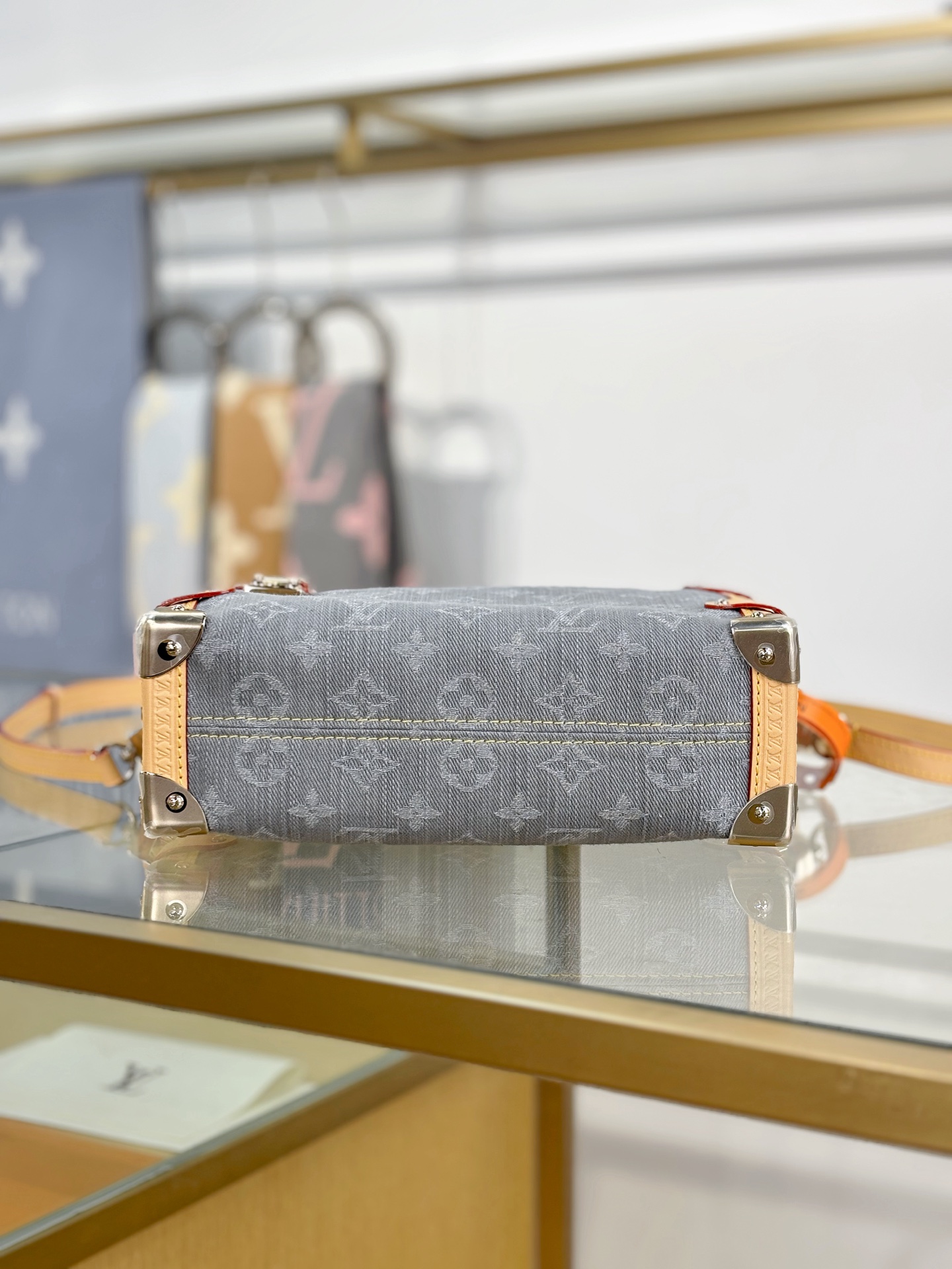 Louis Vuitton Grey Monogram Denim Side Trunk MM M13285 23.5cm/ 9.3in