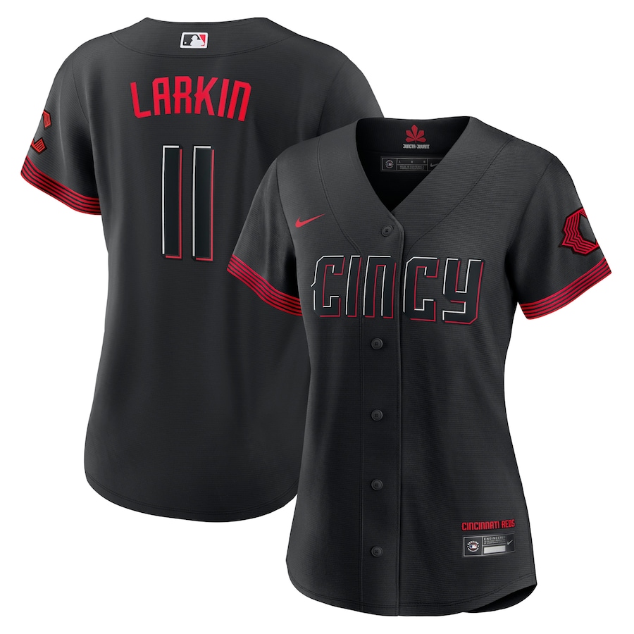 Barry Larkin Cincinnati Reds Women's City Connect Player Jersey Black