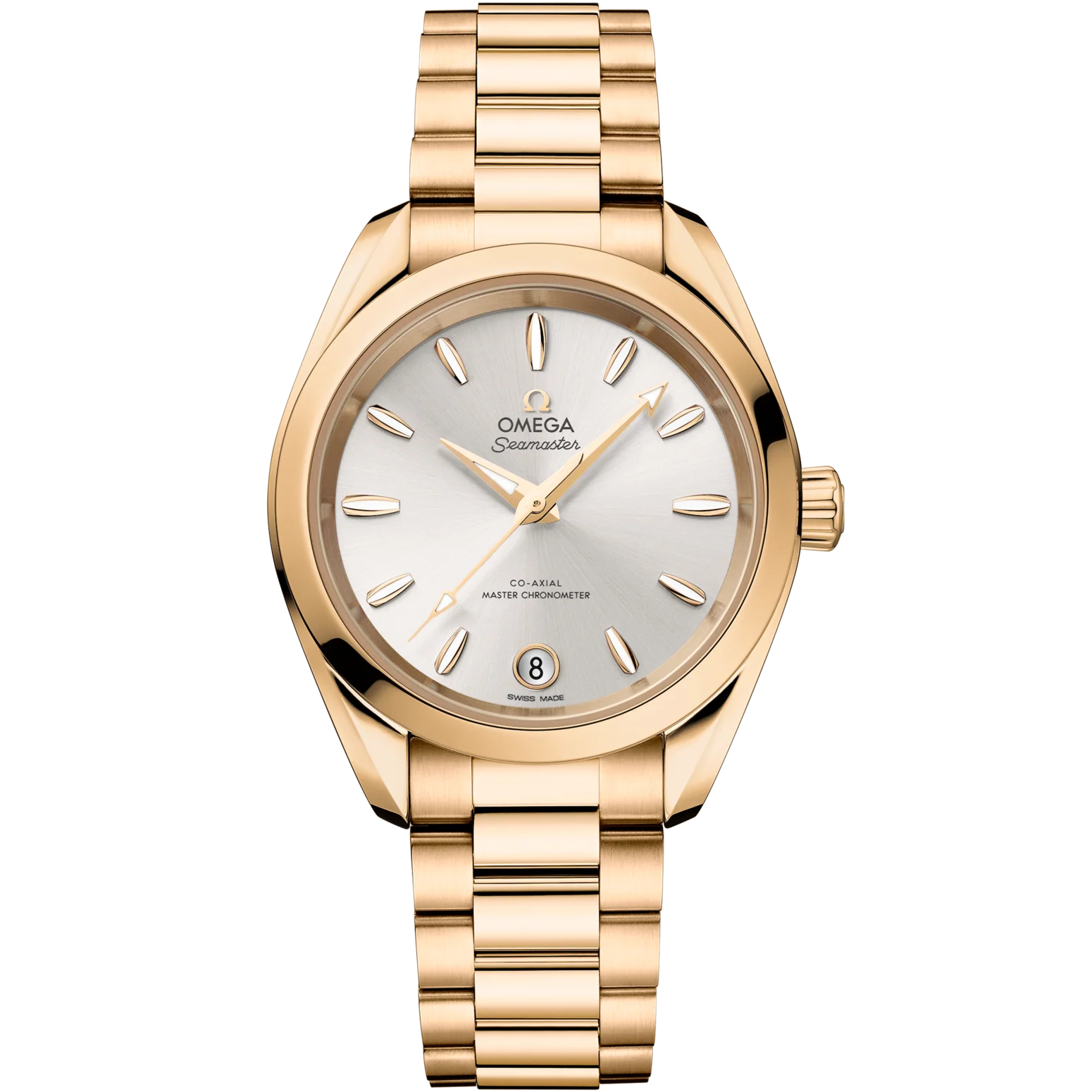 Omega Seamaster Aqua Terra Shades 34 mm Silver Dial Moonshine™ 18k Yellow Gold Bracelet 220.50.34.20.02.001
