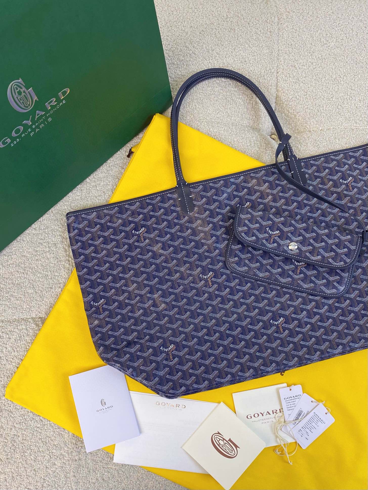 Goyard Saint Louis Gm 40Cm Navy Blue Canvas