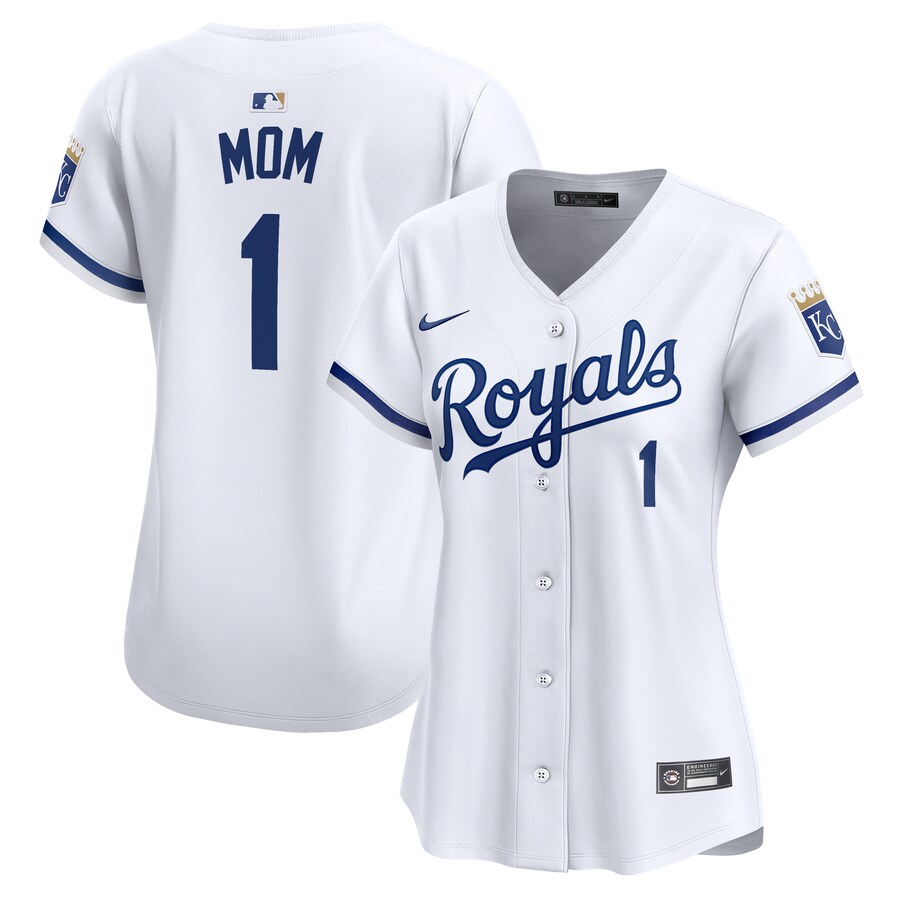 Kansas City Royals Women's #1 Mom Home Limited Jersey White