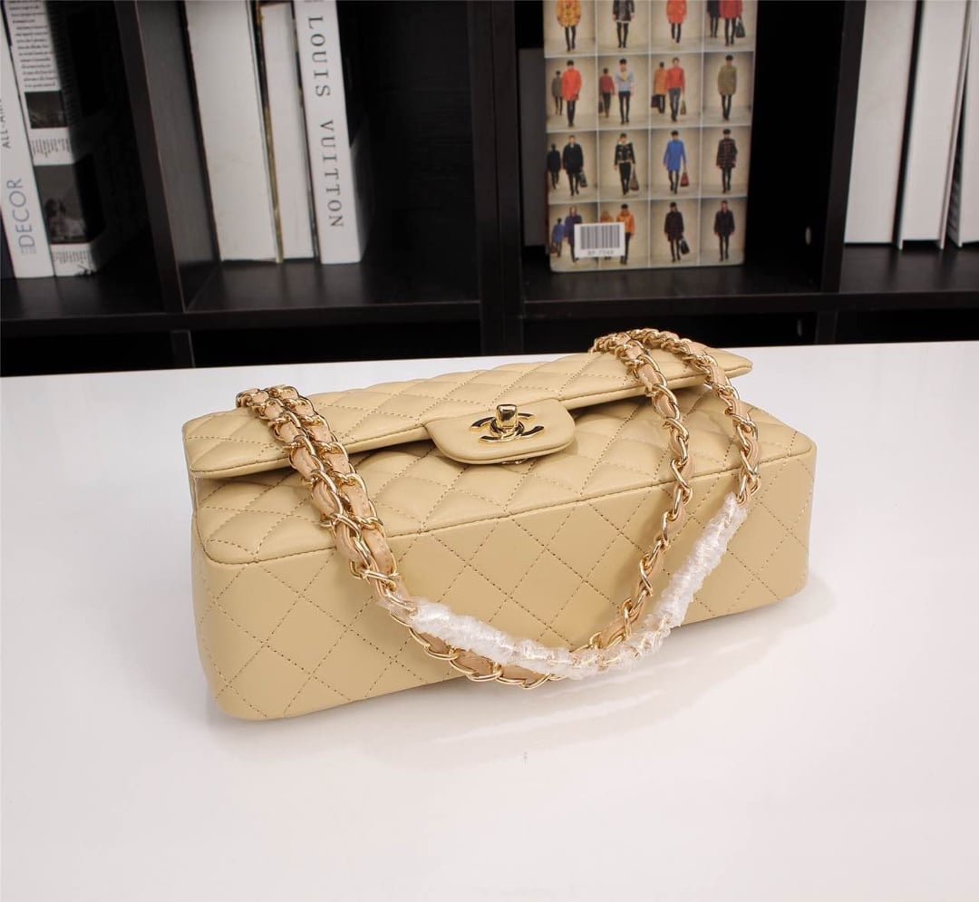 Chanel Classic Flap Beige Gold Hardware 25Cm