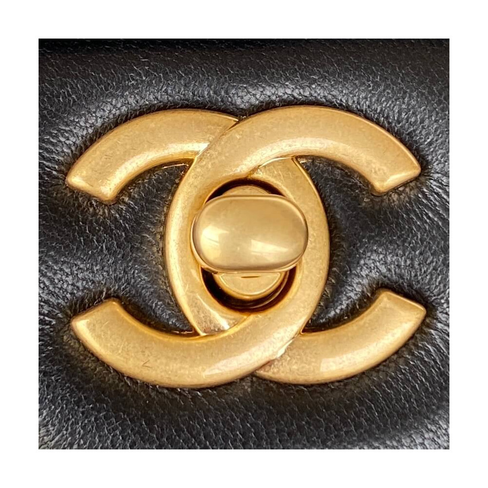 Chanel Mini Flap Bag With Gold Top Handle 20cm