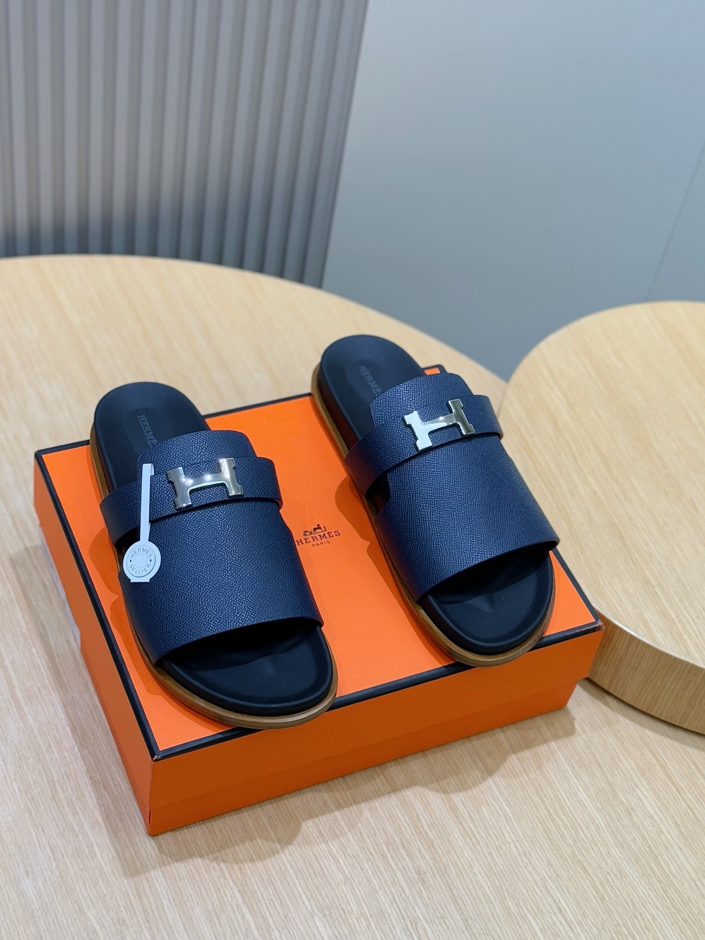 HERMES JAURES SANDAL NAVY BLUE