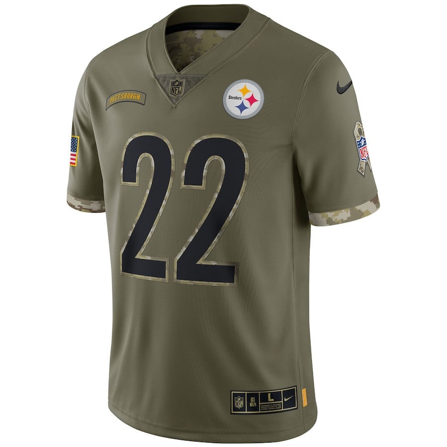 Najee Harris Pittsburgh Steelers 2022 Salute To Service Limited Jersey - Olive