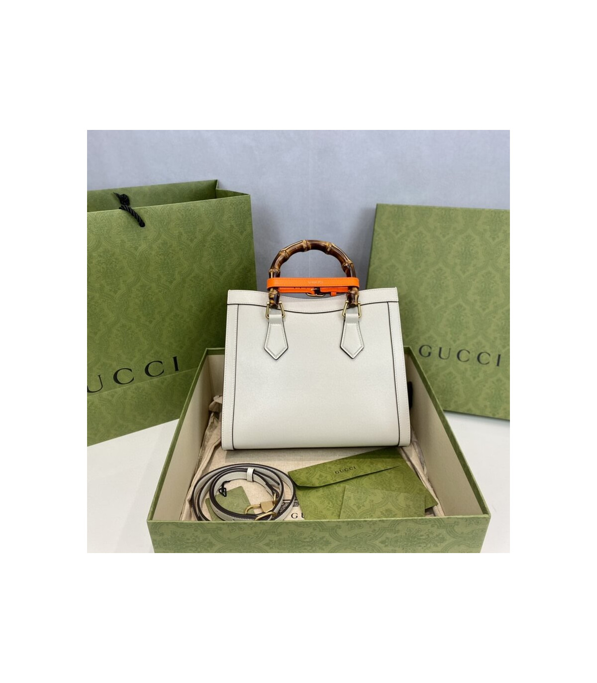 Gucci Diana Small Tote Bag White