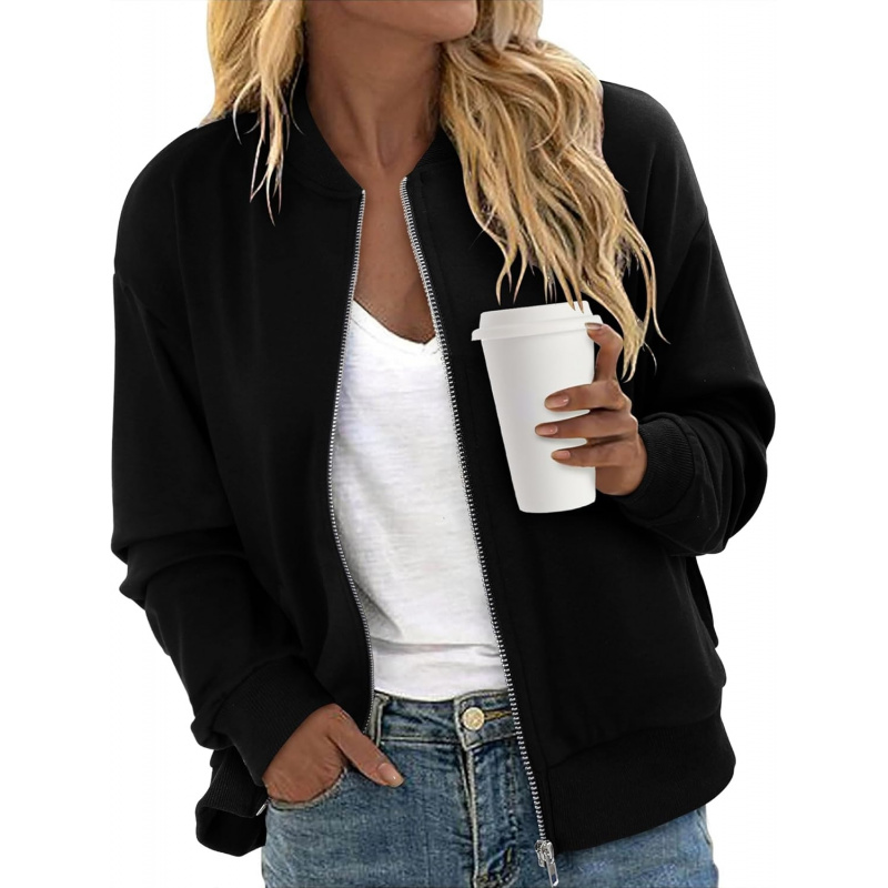 Women's Zip Up Jacket Casual Long Sleeve