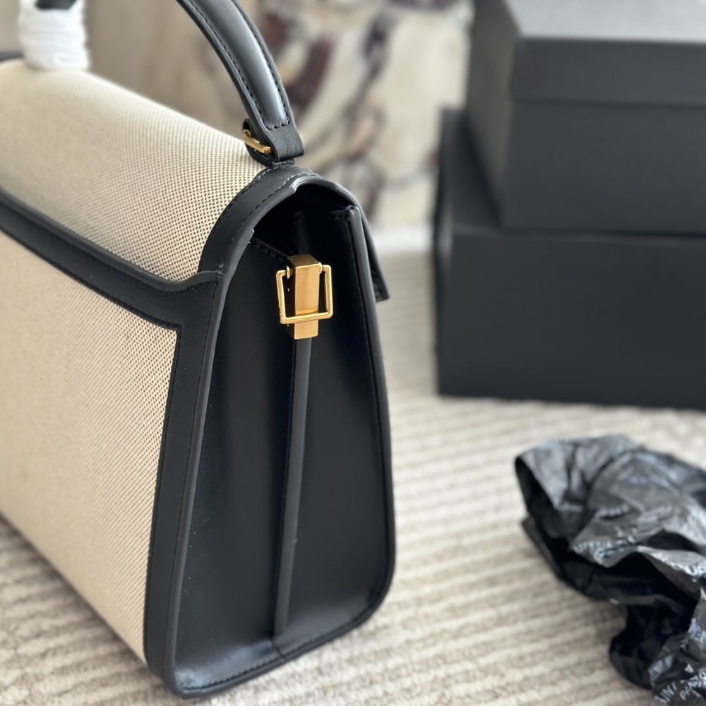 Saint Laurent Cassandra Medium Top Handle Bag In Canvas 25Cm