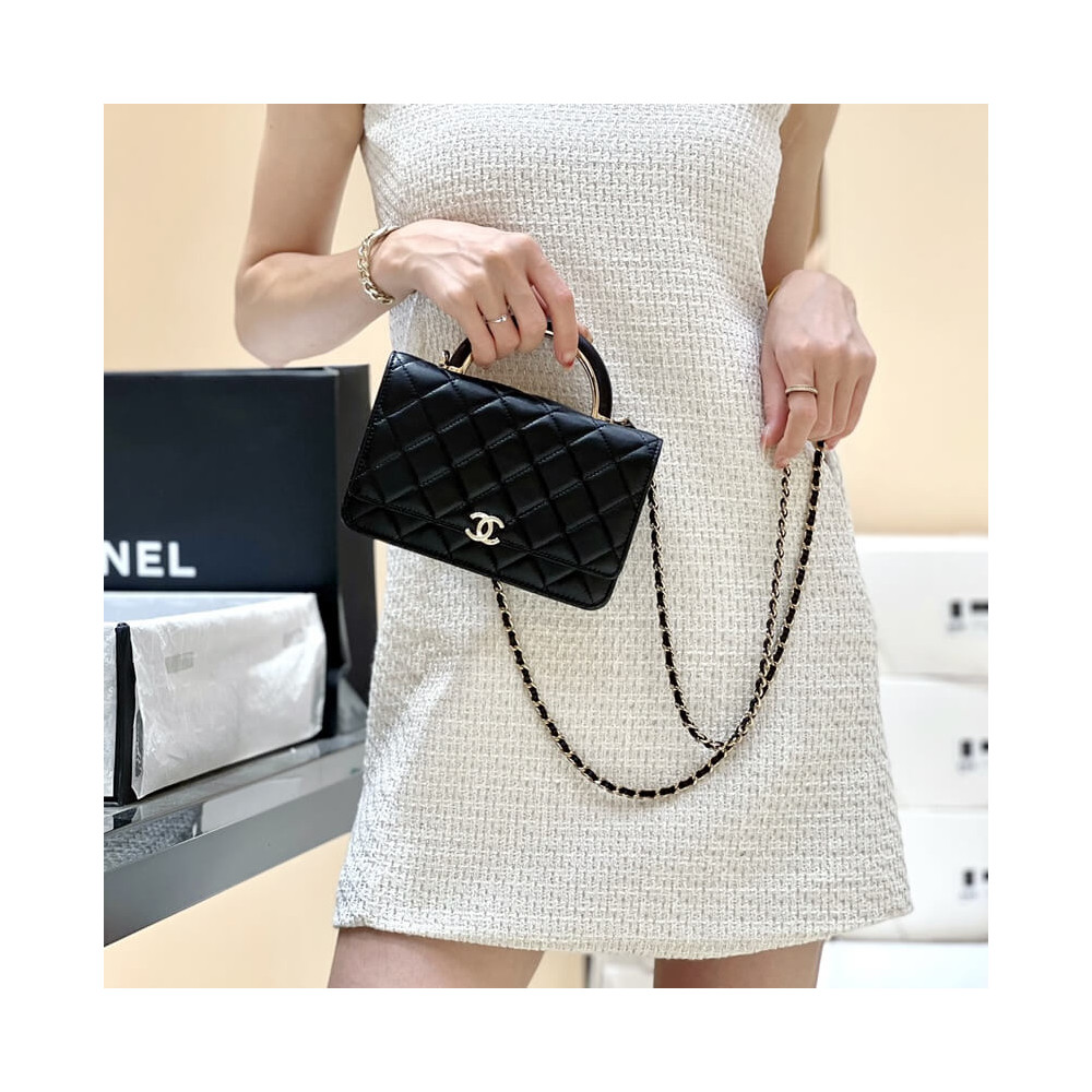 Chanel Wallet On Chain Top Handle Lambskin WOC