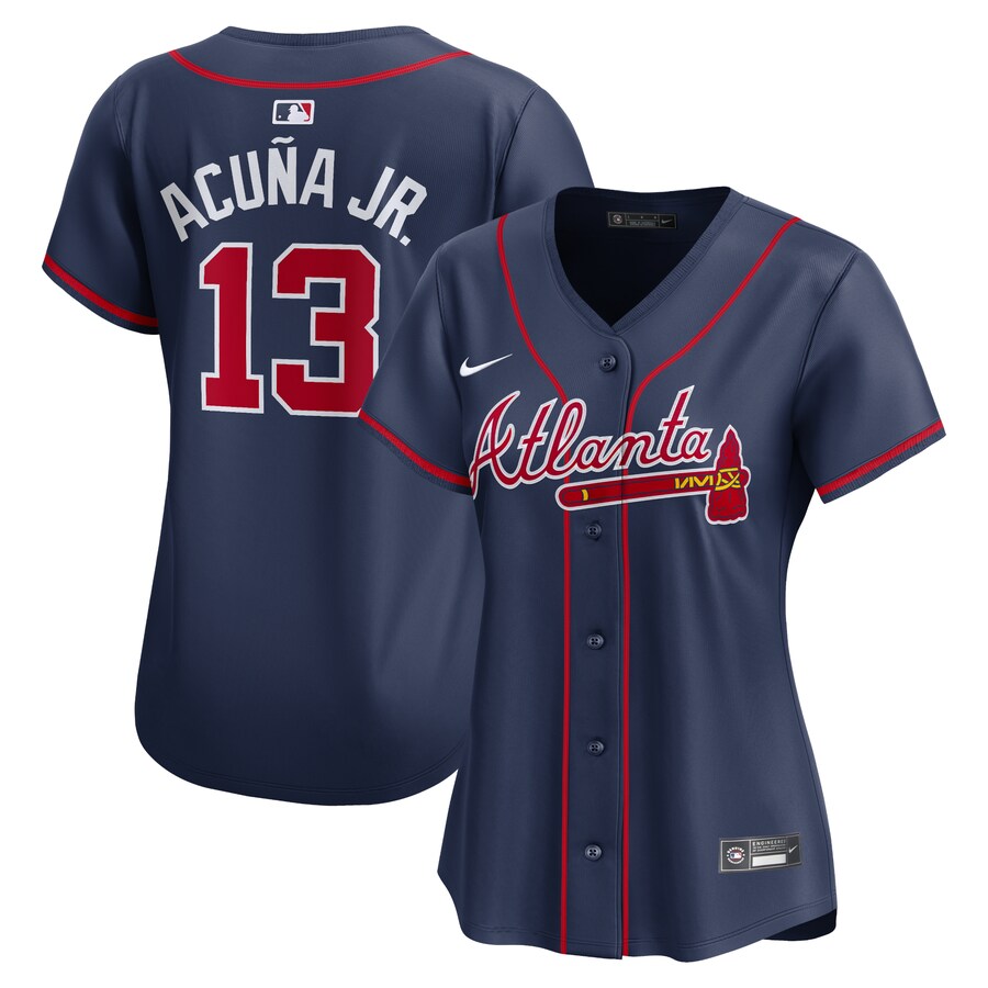Ronald Acuña Jr. Atlanta Braves Women's Alternate Limited Player Jersey  Navy